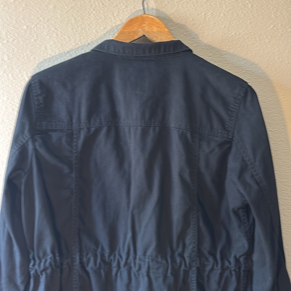 Gap Utility Jacket Medium Black Snap Button Zip-U… - image 5